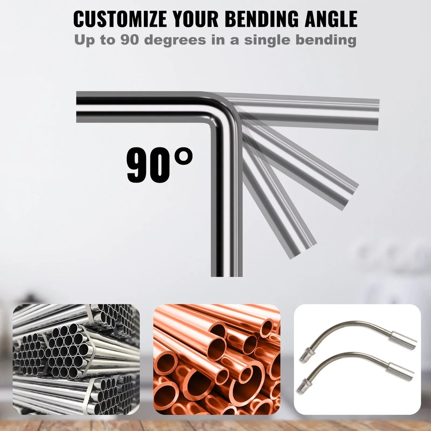 SIHAO Ratcheting Tube Bender 1/4"-7/8" OD, 90° Forward/Reverse Bending Tool with 7 Dies for Copper, Aluminum & Steel Pipes