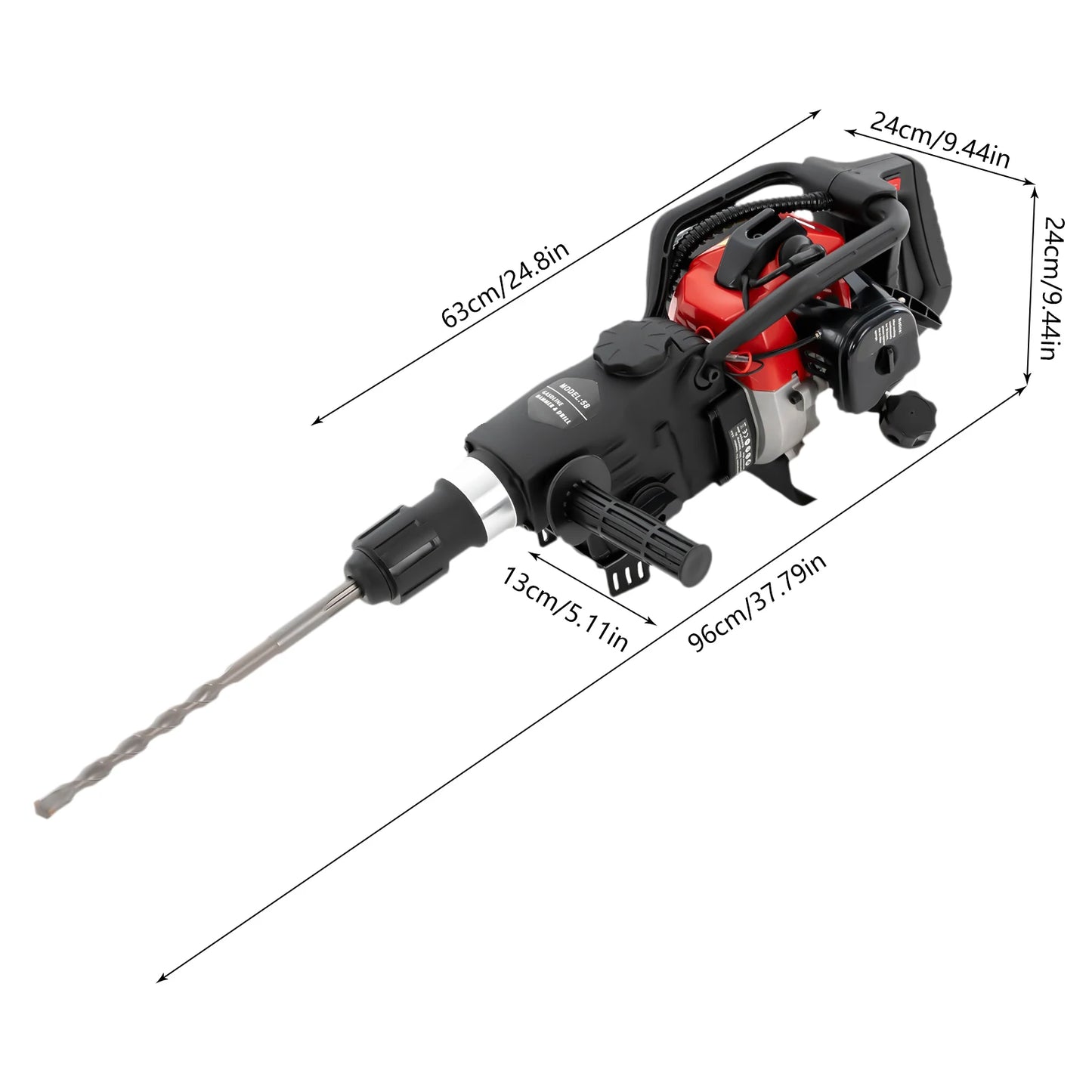 Demolition Jack Hammer 1000W Heat-Resistant Four Functions 0.24gal Large Capacity Anti-Slip Electric Jackhammer Heavy Duty