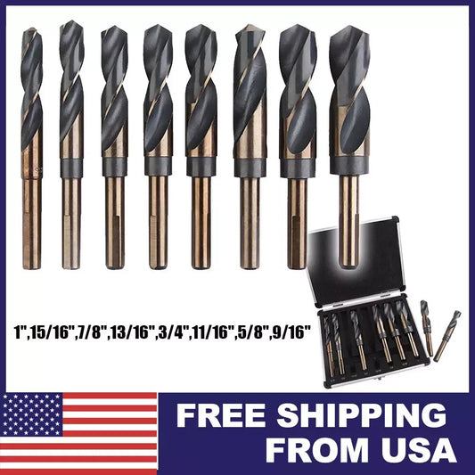HSS Cobalt Silver And Deming Drill Bits Set Large Size 9/16inch To 1inch M2 High Speed Steel Multifunction Tool Accessories