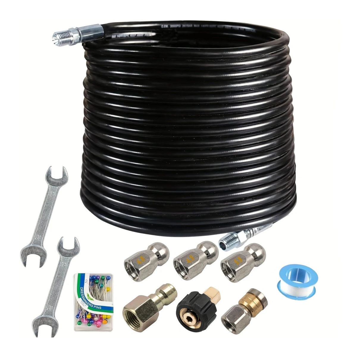 Professional Sewer Jetter Kit For Pressure Washer Drain Cleaning