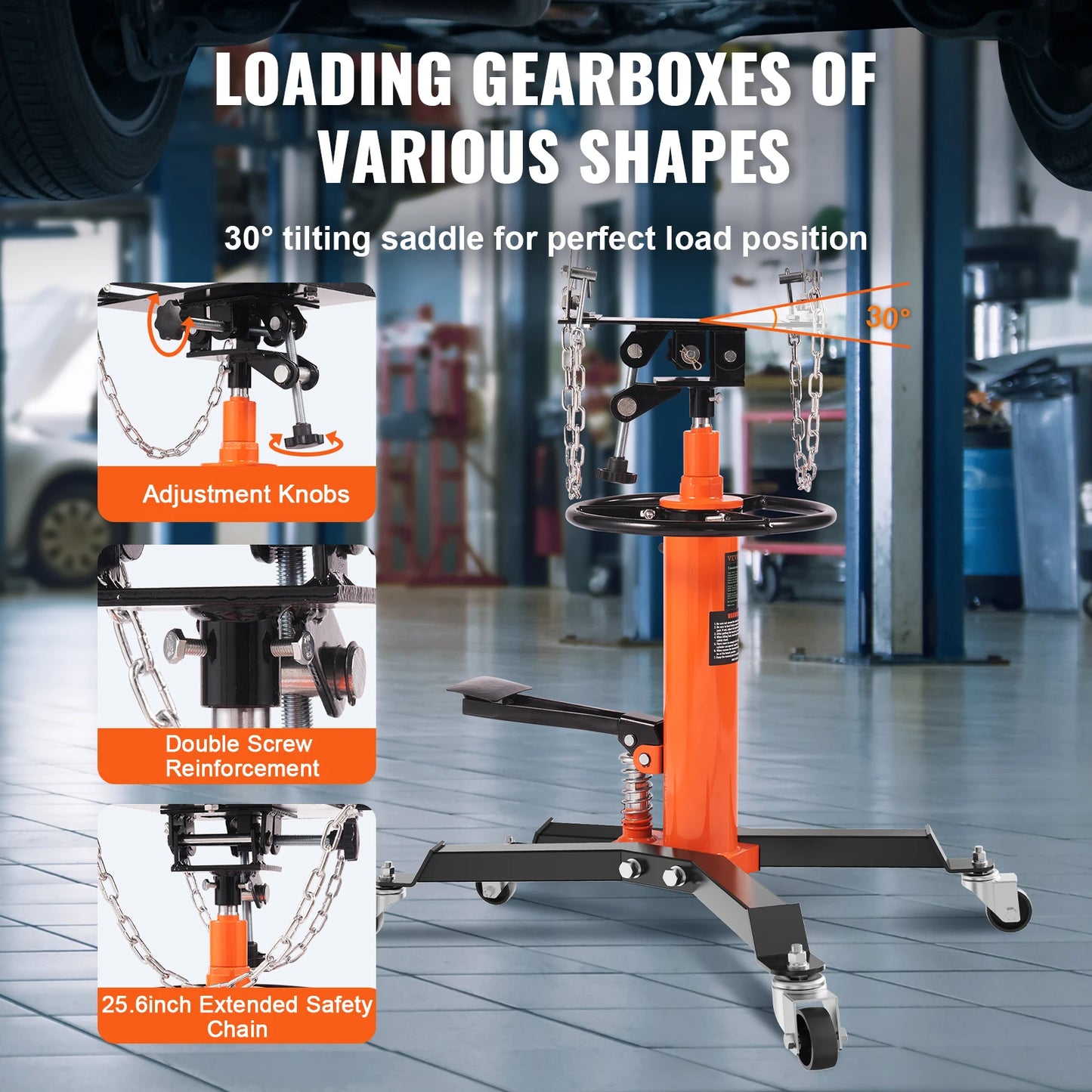 SucceBuy Transmission Jack 1322 LBS Hydraulic Telescoping Transmission Jack 32"-67" High Lift Floor Jack Stand Lift Hoist Garage