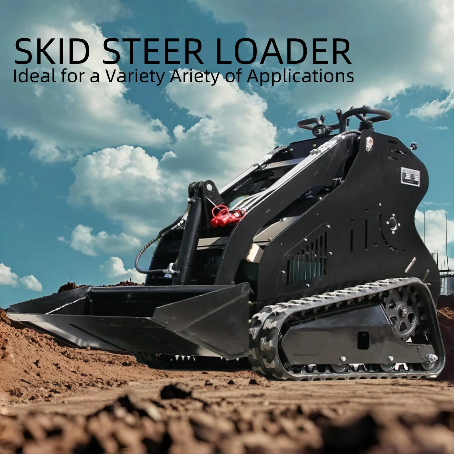 Stand On Mini Crawler Dozer Skid Steer Loader 13HP EPA Engine Multi Purpose Extended Tracks ATTACHXPRO Mini Excavation