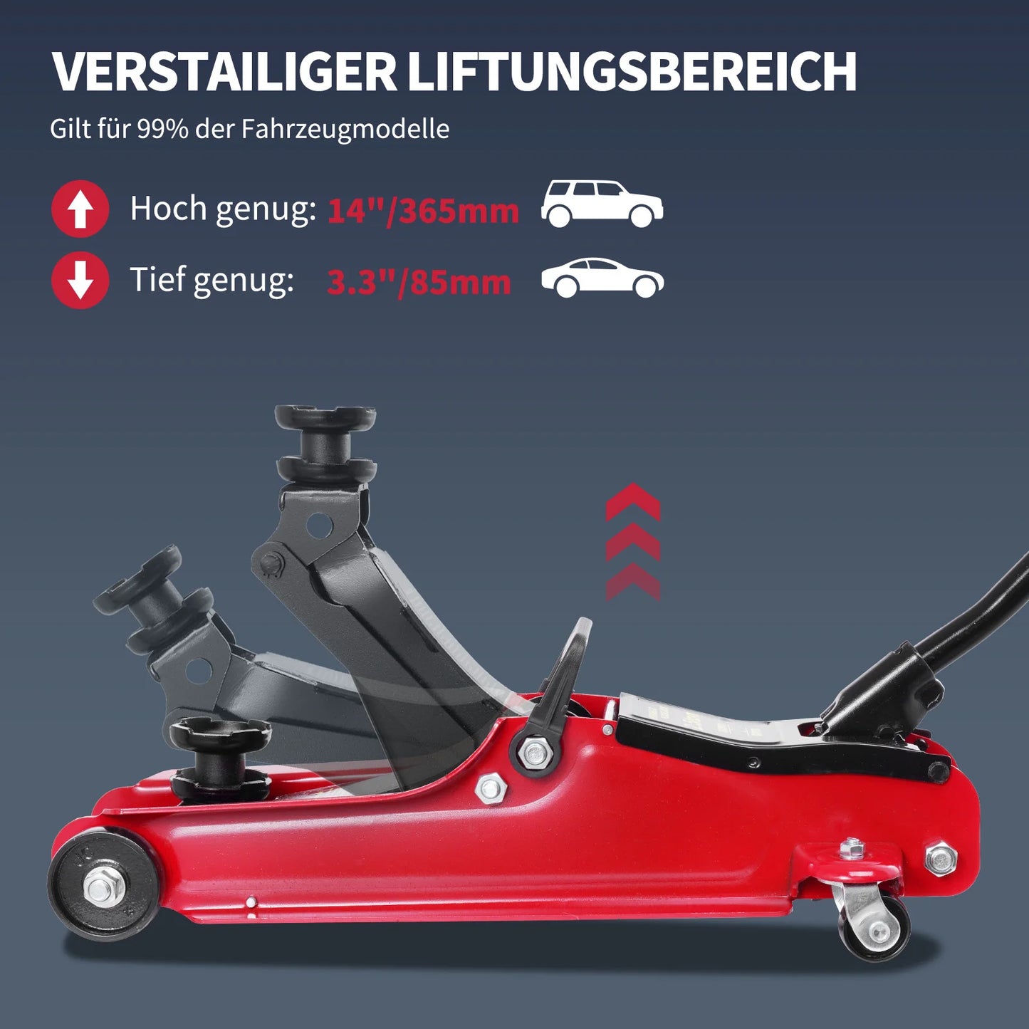 Steel Floor Jacks 5500lbs Car Trolley Jacks Hydraulic Jacks For Car And Lorry Repairs