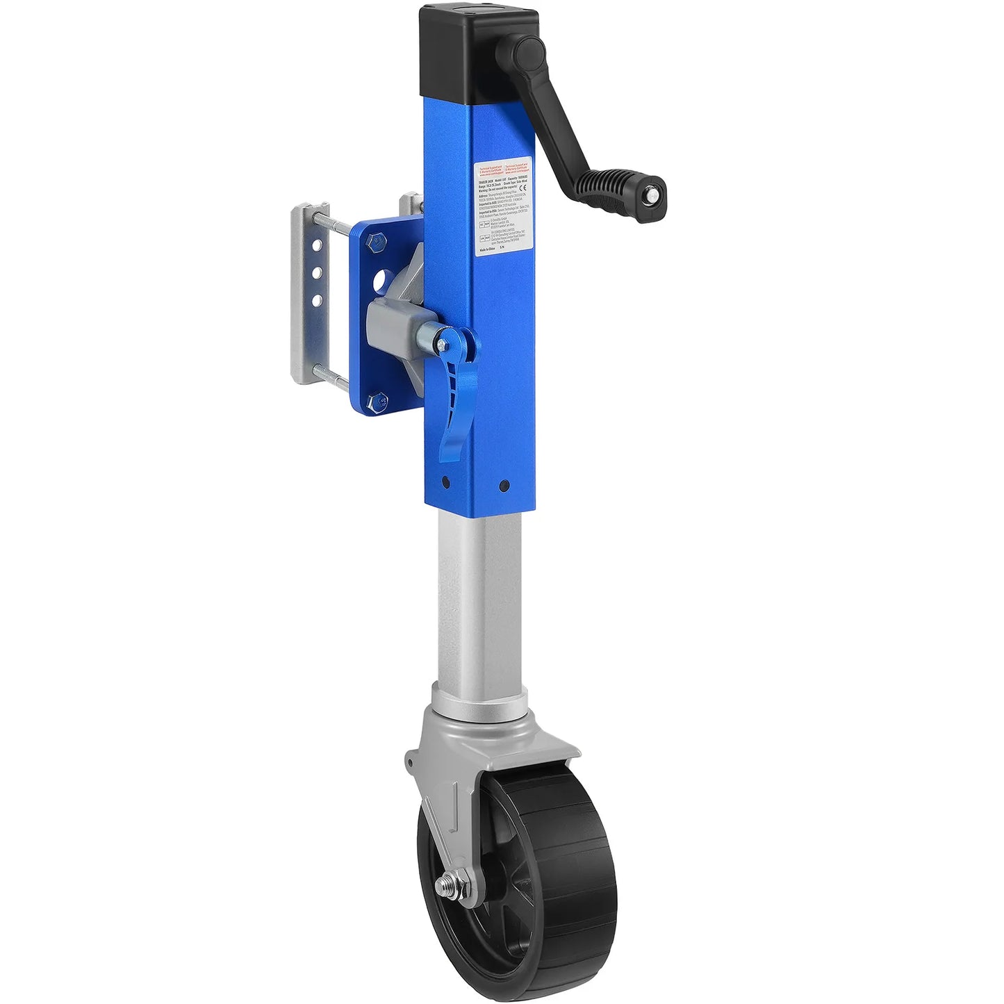SucceBuy 10in Trailer Jack Sidewind Round with Handle Bolt-on 1600lbs Tongue Single Jockey Wheel for Boat RV Parts Accessories