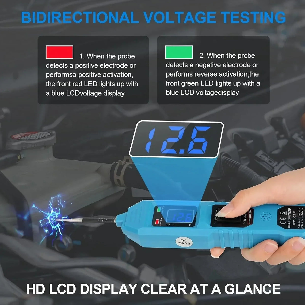 Car Circuit Tester Diagnostic Tool with LCD Display Power Probe Kit Multifunctional Automotive Electrical System Tester