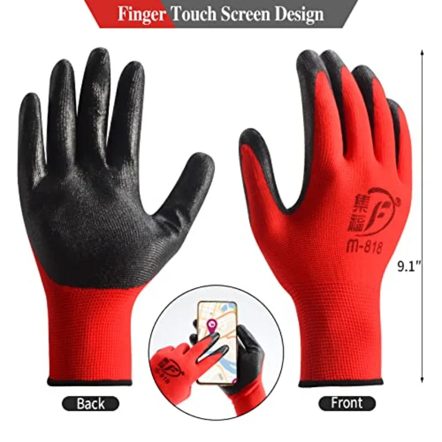 YOUKE OLA 90 Pair Gardening Gloves for Men Women Breathable Rubber Coated Garden Gloves Working Gloves for Gardening Constructi