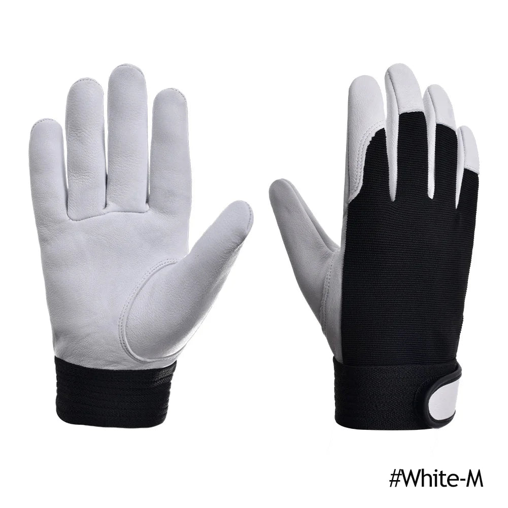 Cowhide Leather Work Gloves Safety Labour Protection Garden Sports Motorcycle Driver Workers Work Welding Wear-resistant Gloves