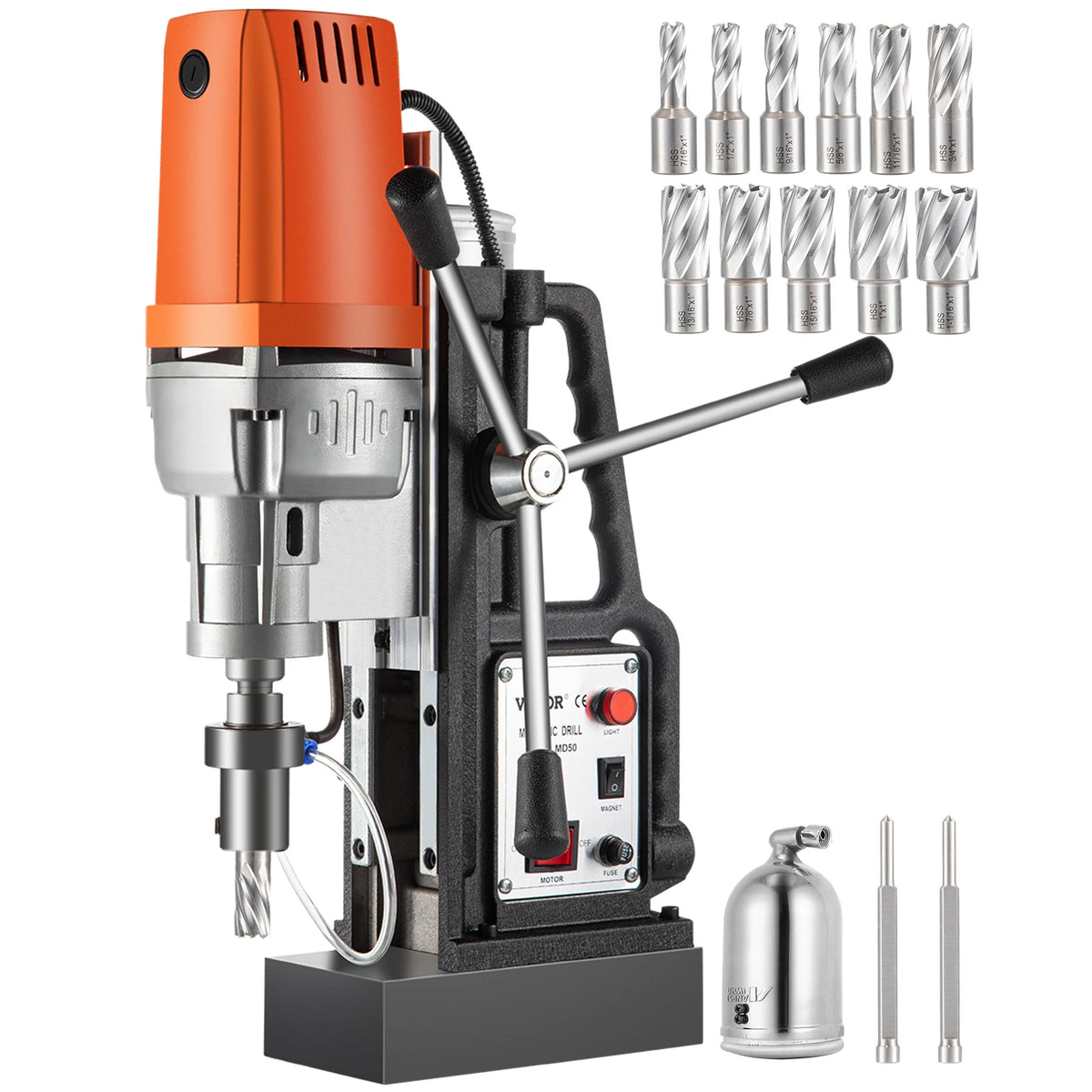 SucceBuy Industrial Magnetic Drill Press Kit With HSS Cutters