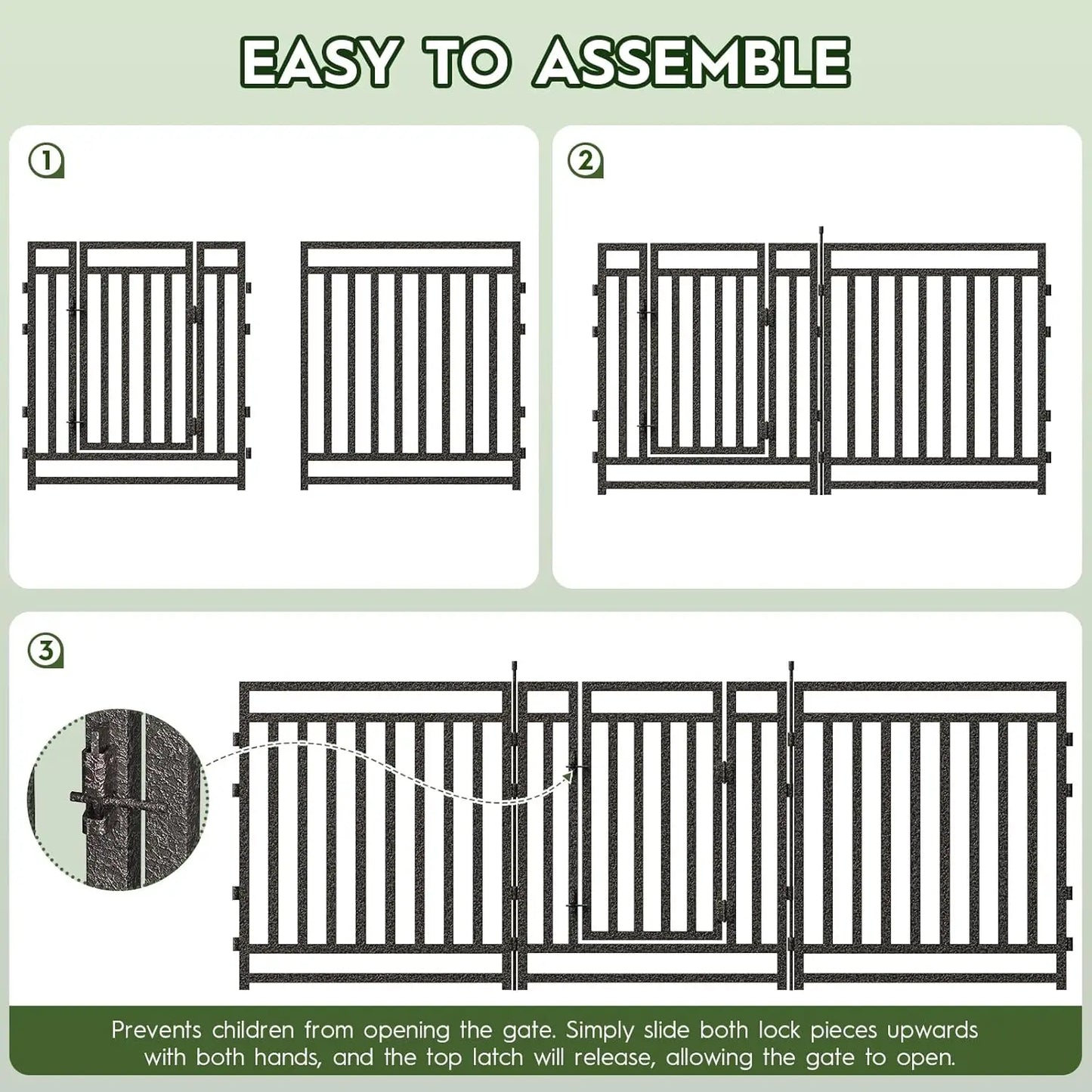 Garden Fence 40in (H) x 36ft (L), 14 Panels + 2 Gates, Durable Outdoor Yard Barrier, Secure Garden Fencing, Customized