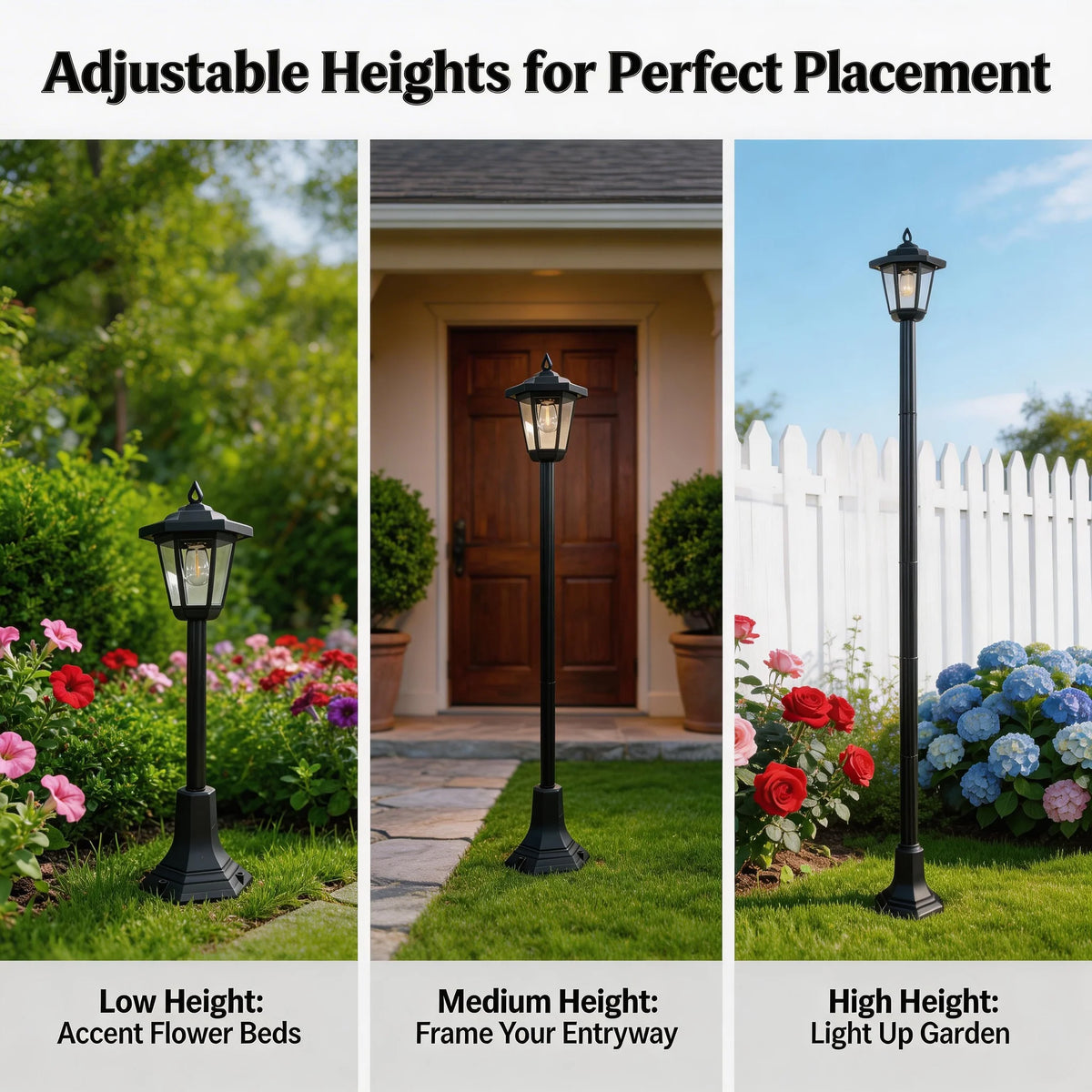 Waterproof Solar Post Lights Dusk To Dawn LED Landscape Lighting