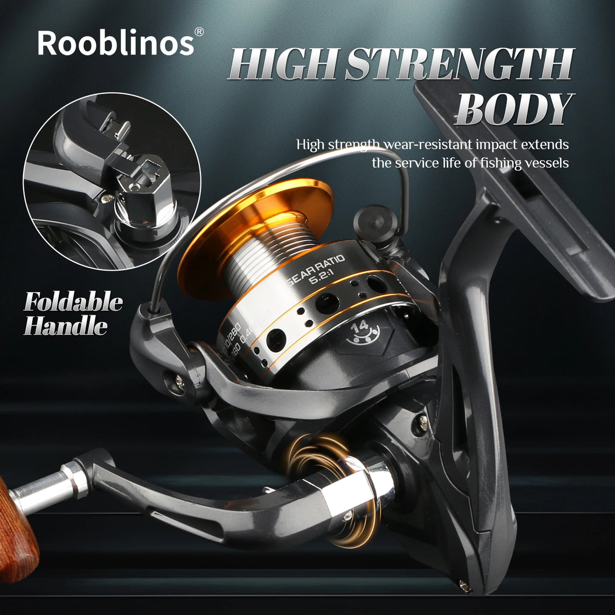 Rooblinos BK Real 4+1BB Ultralight Max Drag Fishing Reel Fishing Wheel Handle Carp Fishing Reel Saltwater Freshwater Fish