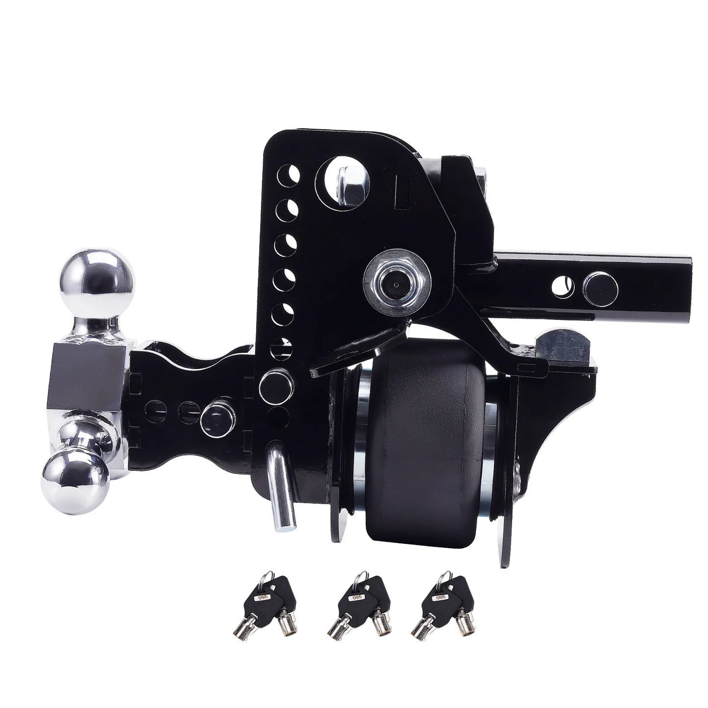 12000lbs Adjustable 6" Drop/6" Rise Three Ball Trailer Towing Hitch 2" & 2-5/16"