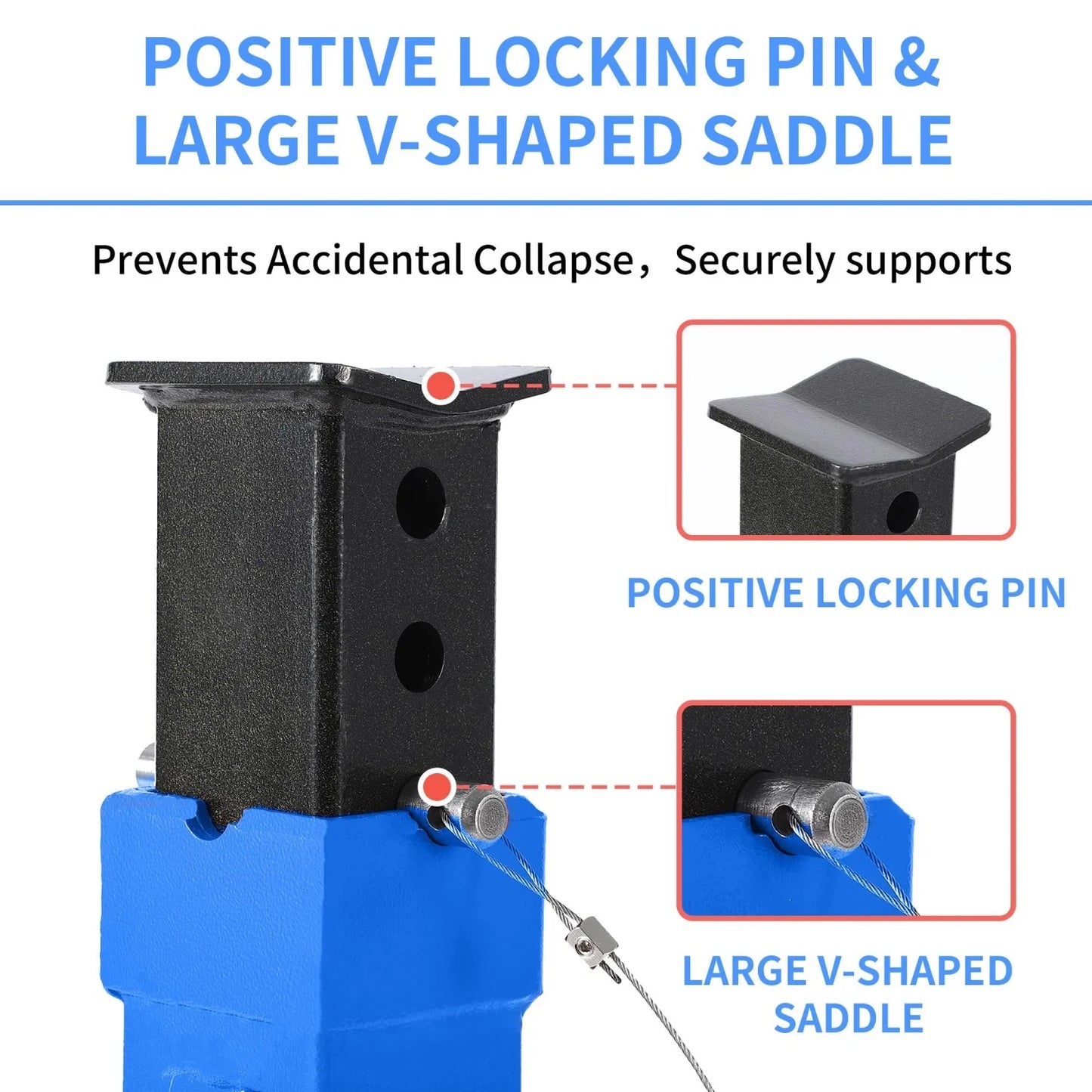 2Pcs 12 Ton /22 Ton Pin Type Car Jack Stands, Heavy Duty Pin-Style Supports with Quick-Release Locking for Trucks, RVs & SUVs