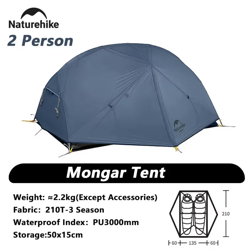 Naturehike Mongar Ultralight Waterproof Backpacking Tent For Camping And Hiking