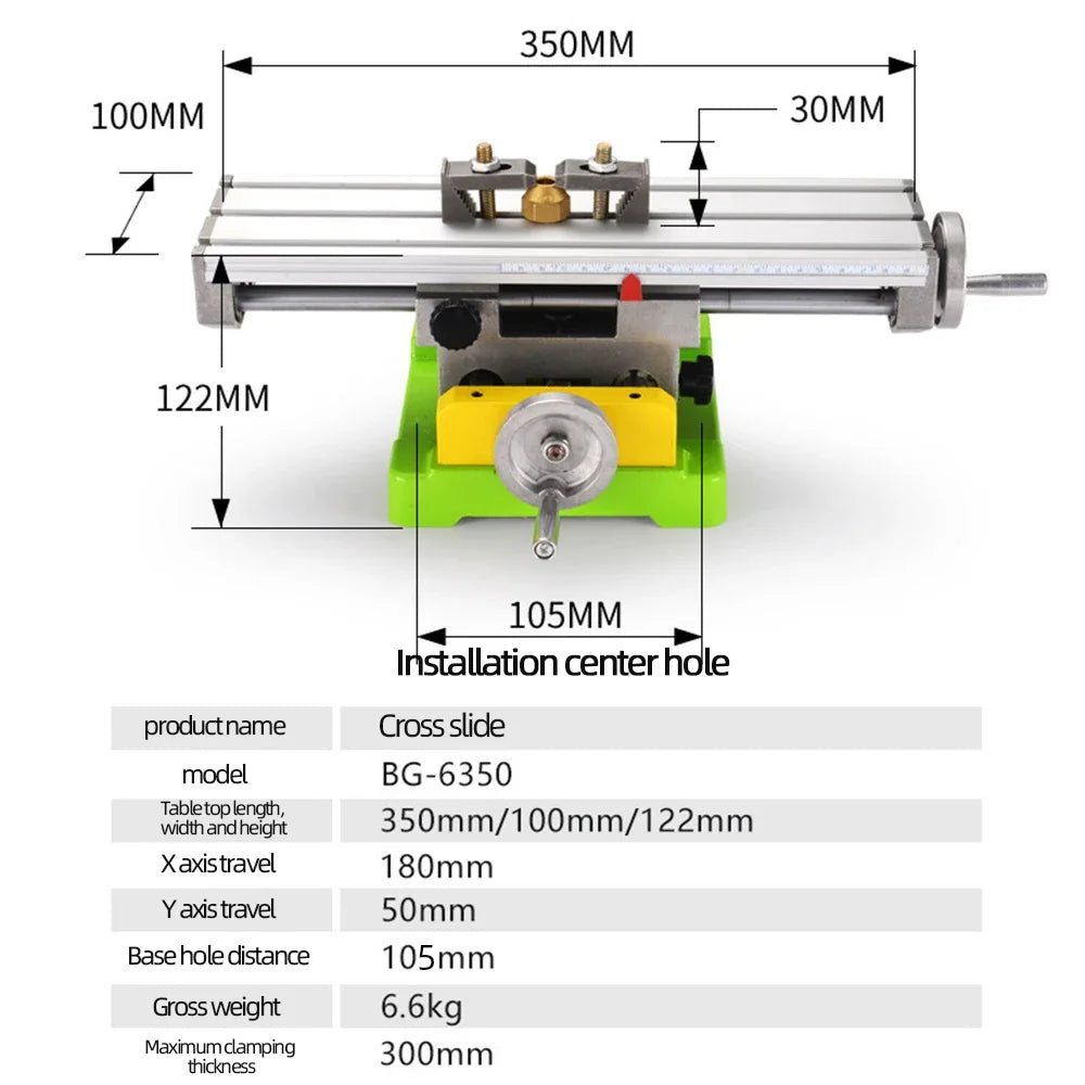 Allsome Compound Cross Slide Table for Milling and Drilling Bench Work