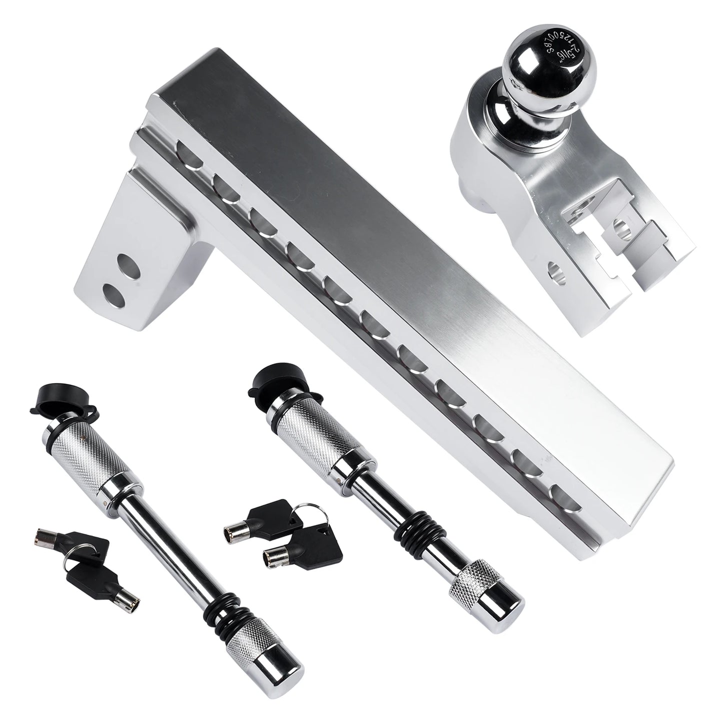 AP03 Adjustable Trailer Hitch for 2'' Receiver 10'' Drop Rise Tow Drop Hitch 12500LBS