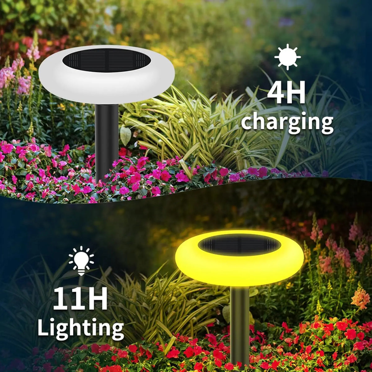 Intelamp Color Changing Solar Pathway Lights for Garden and Landscape