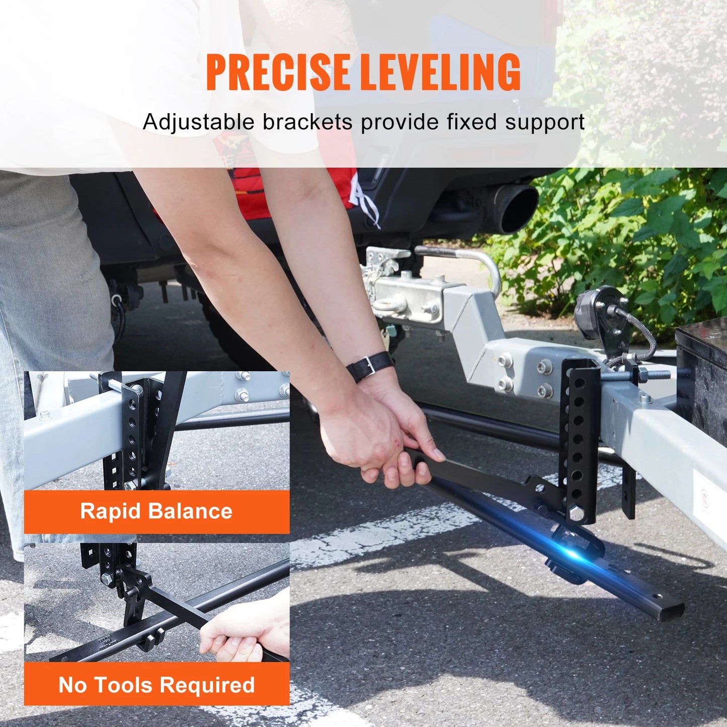 SucceBuy 1000/1500 lbs Distribution Hitch Load Leveling 4 Towing Tongue Distributing Hitches Kit with Sway Control for Trailer