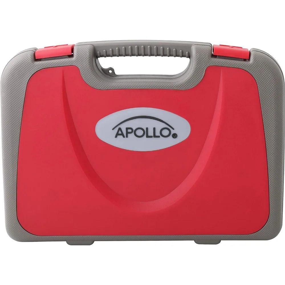 Apollo Tools 135 Piece Household Tool Set with Pivoting Dual-Angle 3.6 Volt Lithium-Ion Cordless Screwdriver Most-Needed Tool
