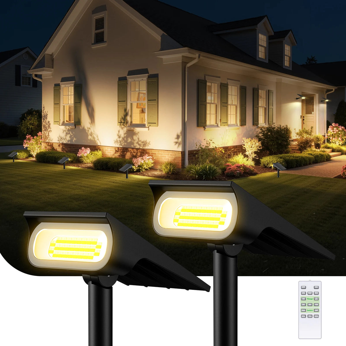 Intelamp Solar Landscape Spotlights Outdoor Lights for Gardens and Pathways