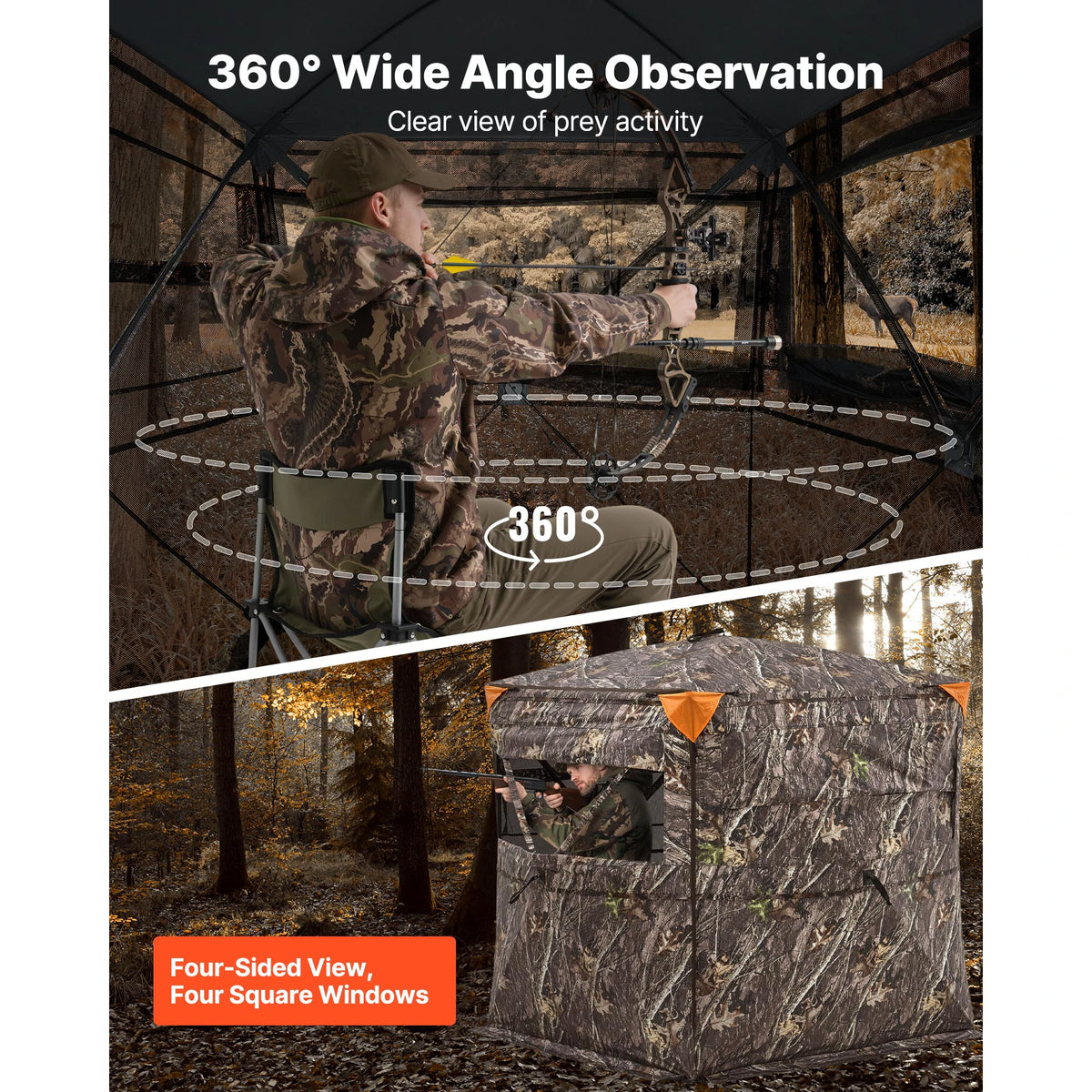 SucceBuy See Through Hunting Blind With Silent Door And Window