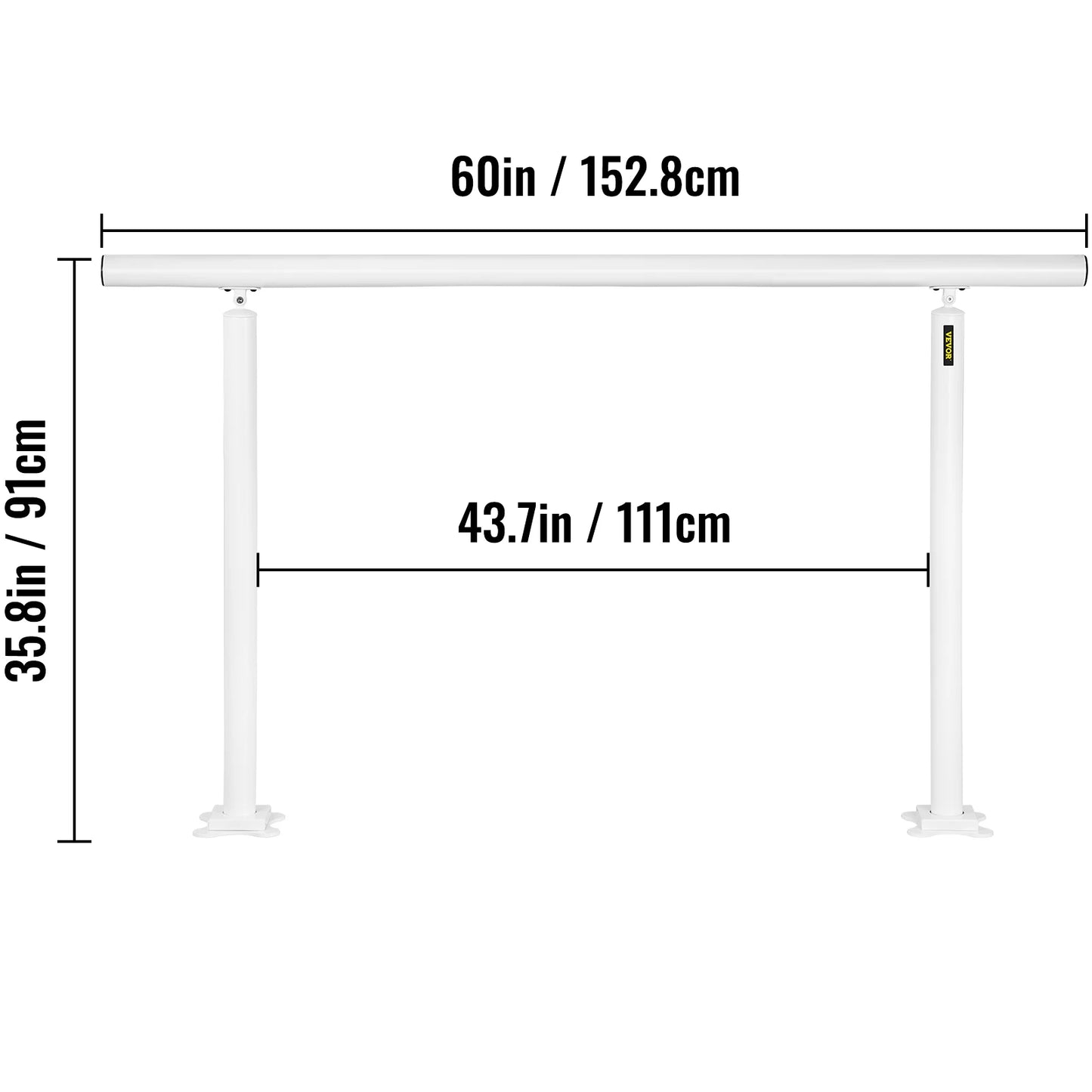 SucceBuy Handrail for Outdoor Steps Aluminum Stair Handrail Fit 0-5 Steps w/ Installation Kit Building Hardware Home Improvement