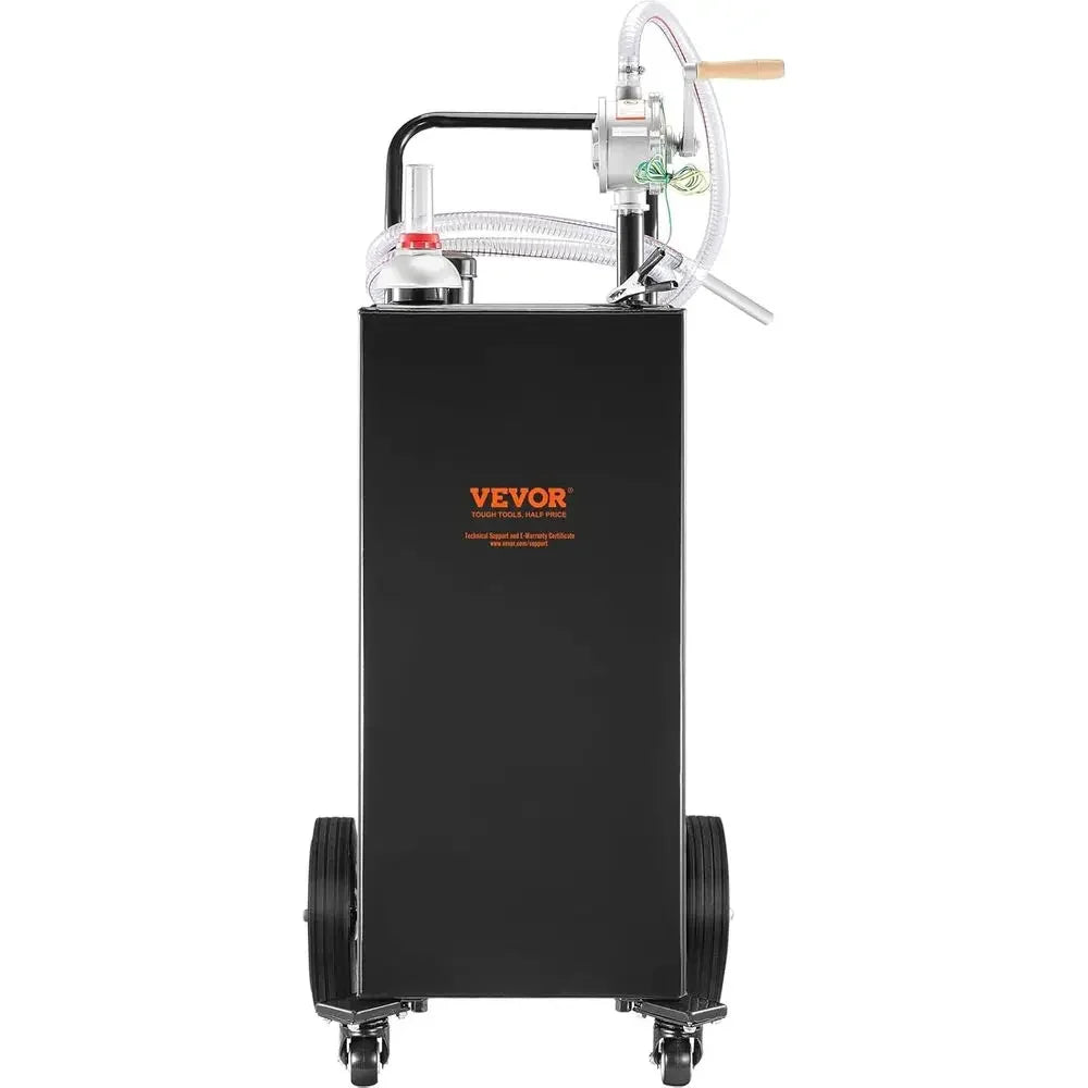Portable Gas Caddy With Wheels And Manual Pump For Vehicles And Equipment