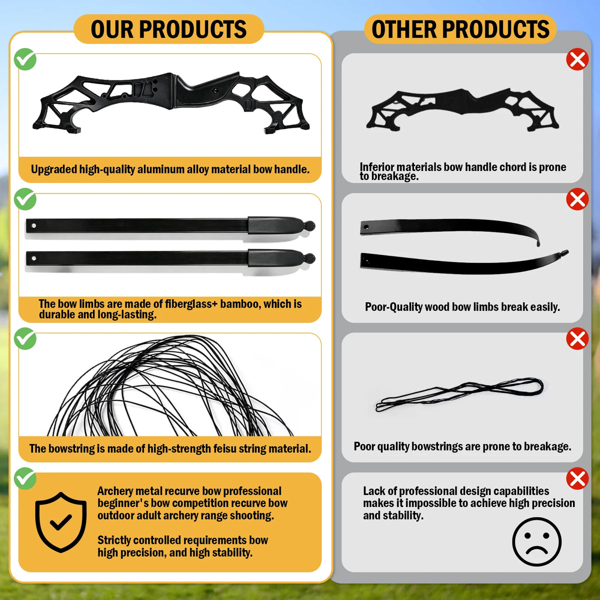 Ambidextrous Aluminum Takedown Recurve Bow Set for Target Shooting