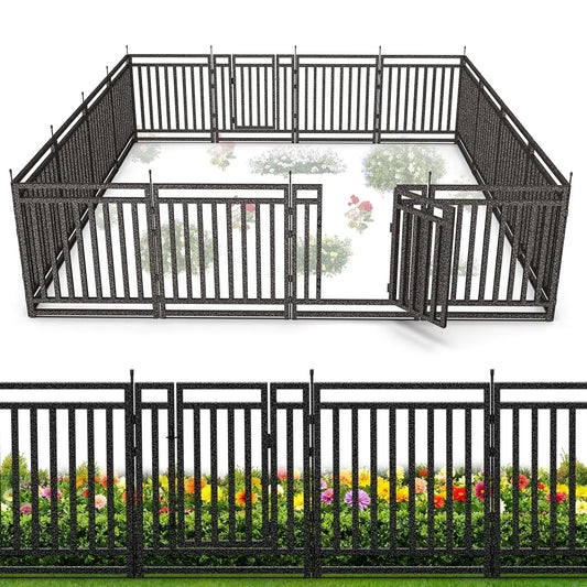 Garden Fence 40in (H) x 36ft (L), 14 Panels + 2 Gates, Durable Outdoor Yard Barrier, Secure Garden Fencing, Customized