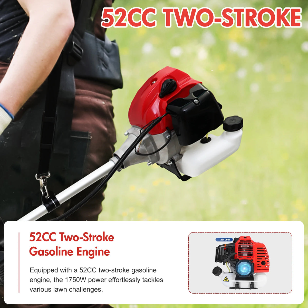 Multifunction Gas Powered Brush Cutter With Four Trimmer Heads