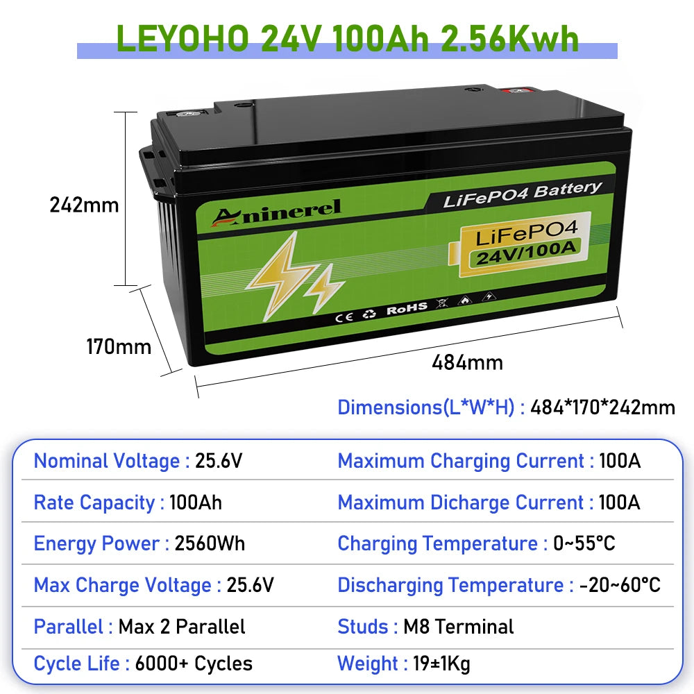 Aninerel LiFePO4 Battery And Hybrid Solar Inverter System