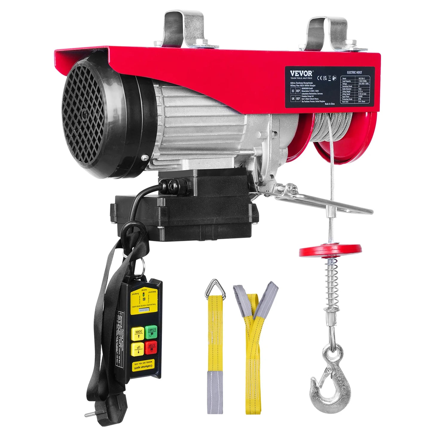 SucceBuy 400-1000kg Electric Hoist Lifting Crane Cable Hoist Winch for Boat Car Garage Elevator with Wired Remote Control Lifter