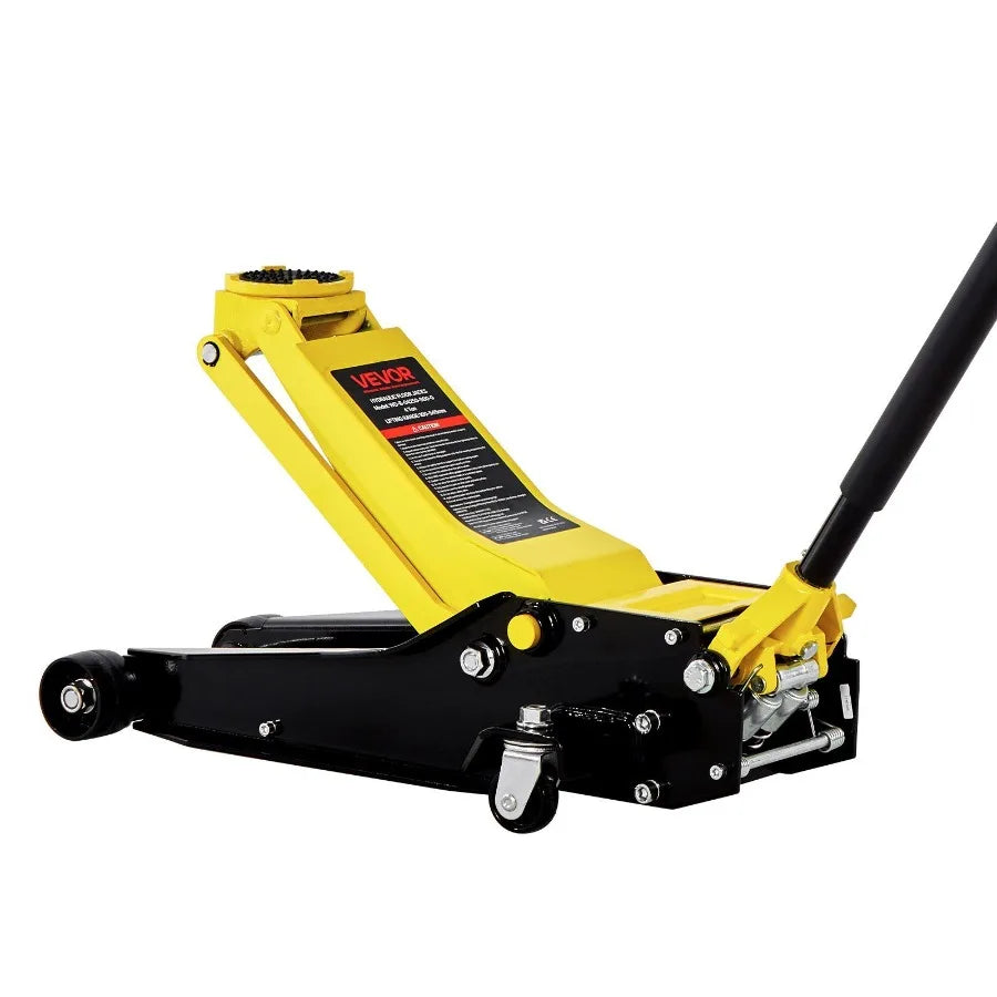 Low Profile Floor Jack 4 Ton Steel Racing Hydraulic Trolley Car Lift for SUV with Dual Pistons Quick Lift Pump Lifting Range 3.