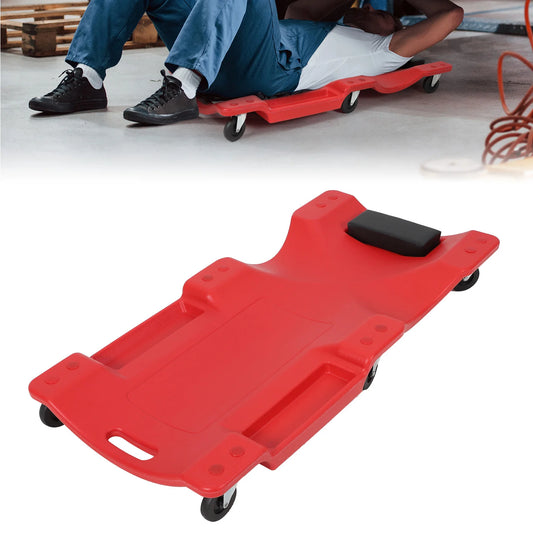 Heavy Duty 40" Low Profile Mechanic Creeper 350lb Capacity HDPE Garage Seat with Padded Headrest, 6 Casters for Auto Workshop