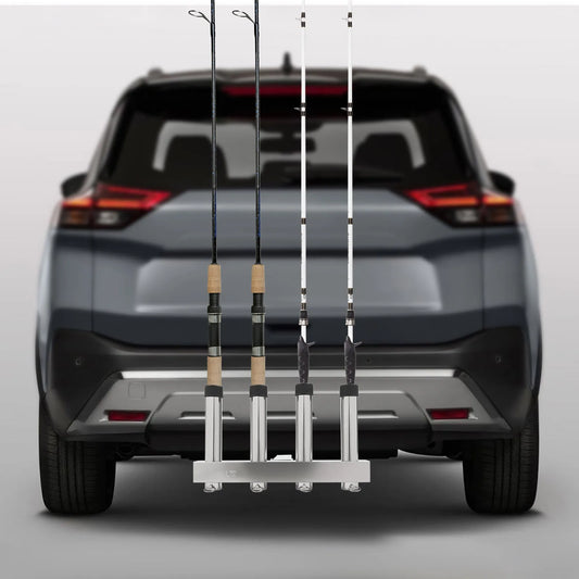 304 Stainless Steel Fishing Boat Rod Holder Suit Tracks, Boats & Yachts 4 Link Tube Hold Fishing Rods for 2" Hitch Receivers