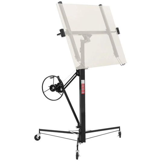 SucceBuy 11ft Drywall Lift Heavy-Duty 150lb Sheetrock Hoist with Adjustable Telescoping Arm Ideal for Ceiling&Wall Installation