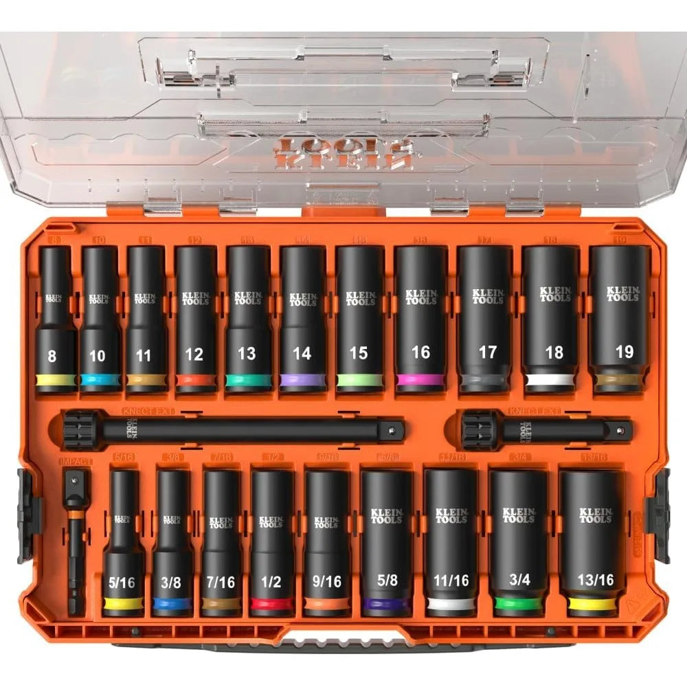 65121IMPCT KNECT Deep-Well 3/8-Inch Drive Impact Socket Set, SAE and Metric, 23-Piece Tool Set