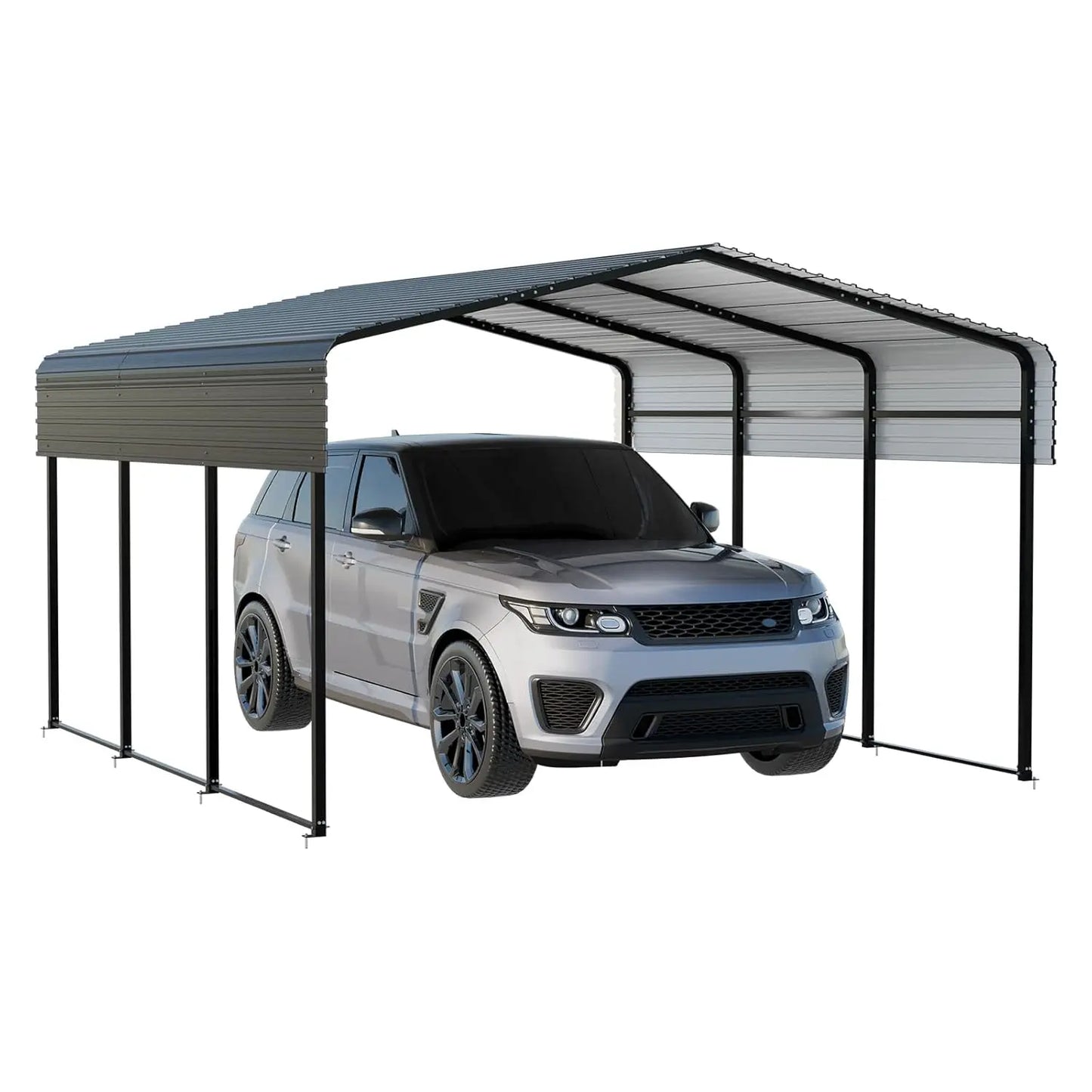 10x15FT Heavy Duty Metal Carport Galvanized Steel Roof Frame Canopy Shelter for Car Truck SUV Boat, Customized
