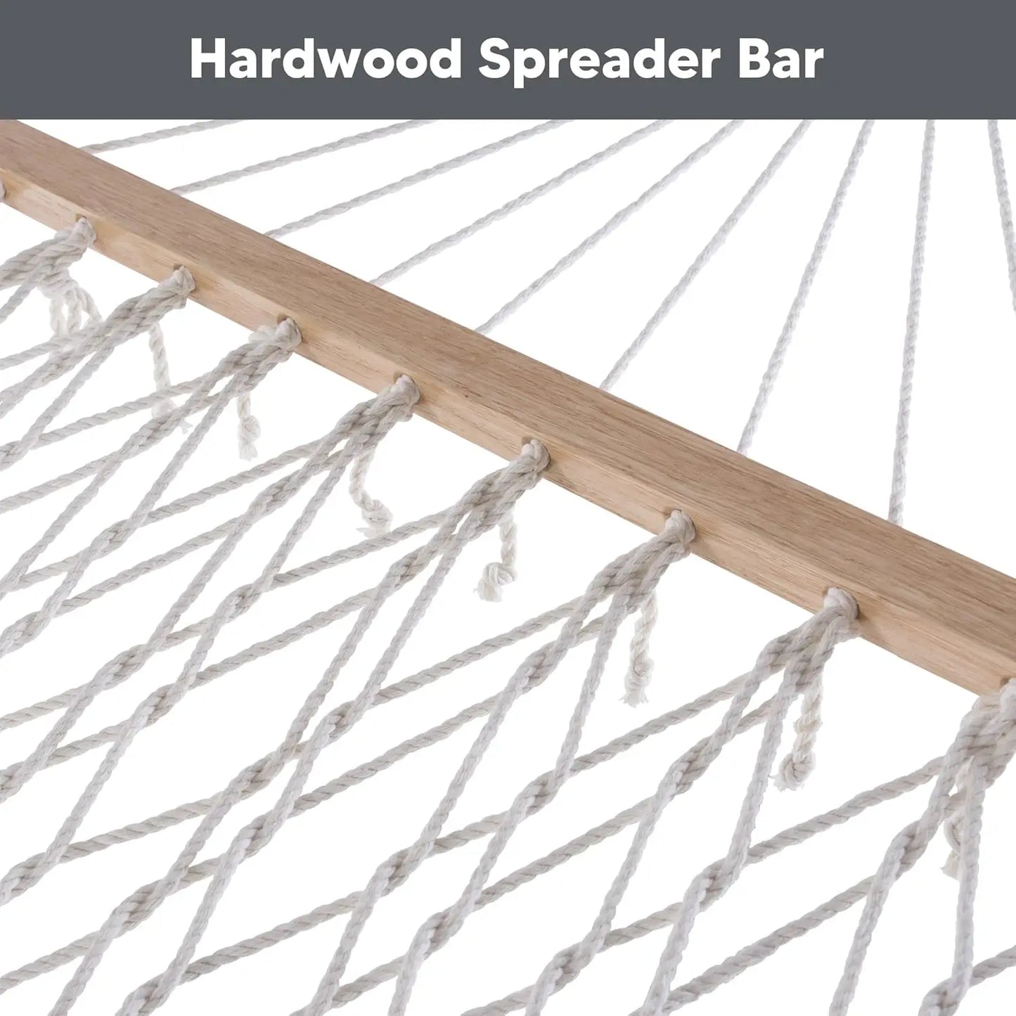Two-person outdoor hammock for patio garden porch use in dark grey color