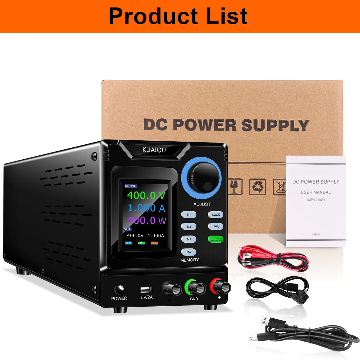 KUAIQU Programmable DC Switching Power Supply for Electronics Testing