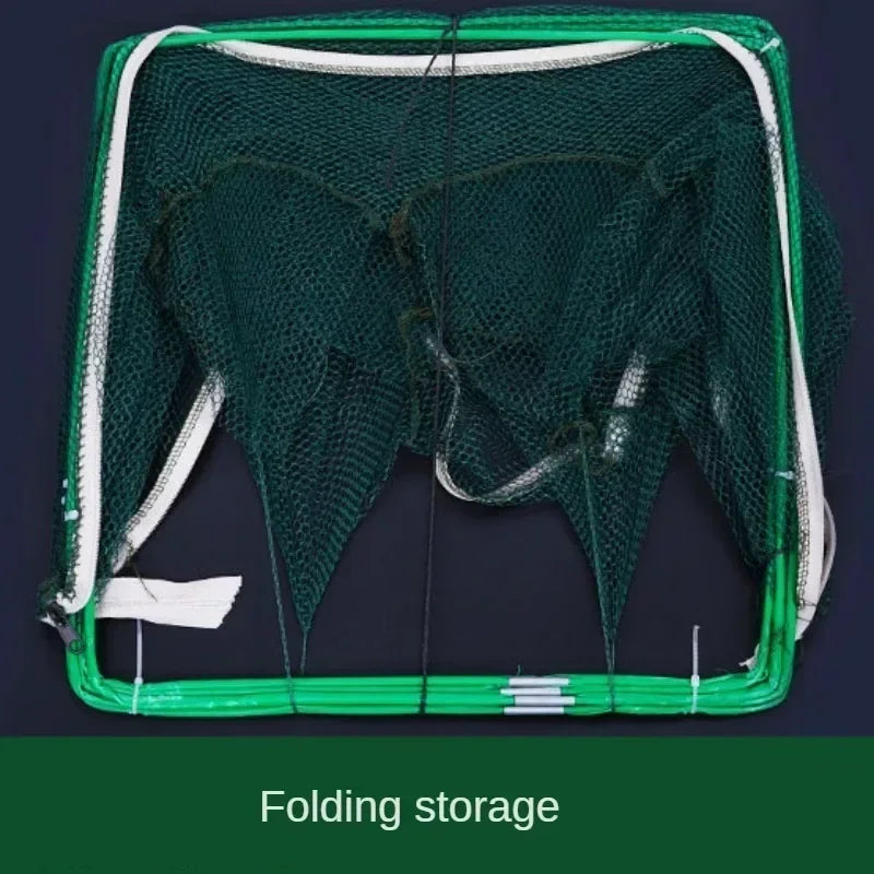 Fishing Net Mesh Folded Hexagon Octagon 8 Hole Hand Fishing Net Casting Nets Crayfish Shrimp Catcher Tank Trap Cage Mesh Tool