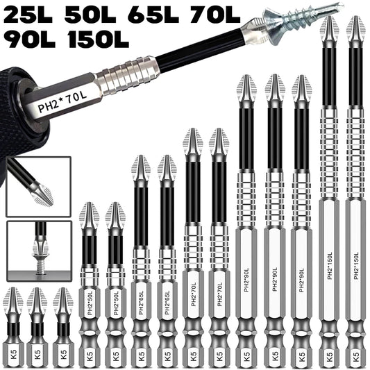 K5 Strong Magnetic Screwdriver Drill Bit Set Non-slip Alloy Steel Cross Head Impact Resistant Bits Electric Screwdriver Tips2030