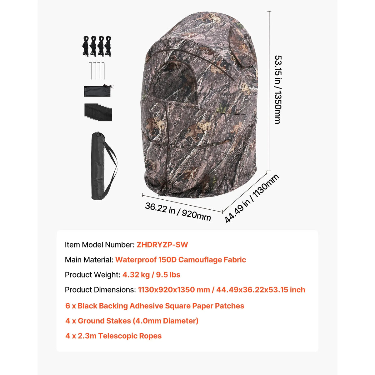 Portable See Through Hunting Blind With Multi Angle Viewing