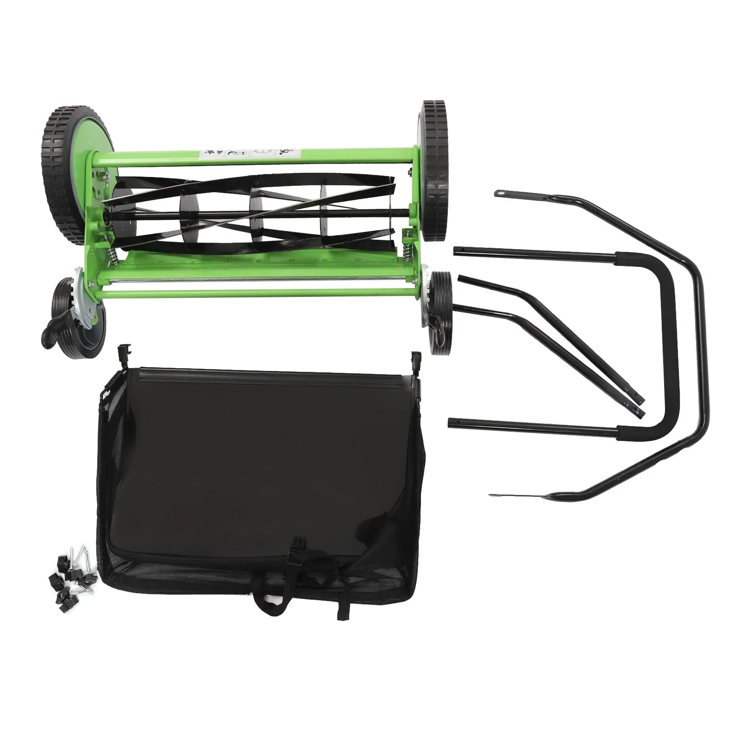 Walk-Behind Lawn Mower with 65 Manganese Steel Blades, Adjustable Height, Quiet Operation