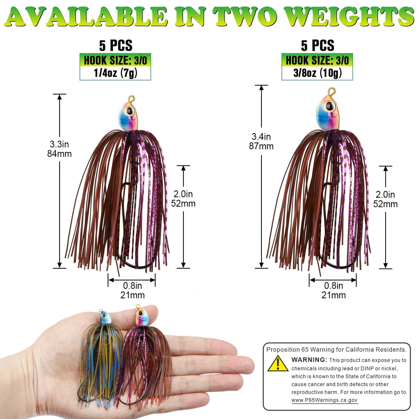 Bass Jigs Swinging Swim Jigs for Bass Fishing Jigs 5PCS 1/4oz 3/8oz Fishing Lures for Bass Pike Walleye Muskie