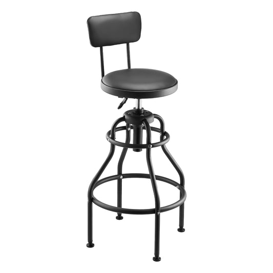 SucceBuy Shop Stool with Backrest Pneumatic Garage Seat/Work Stool Adjustable Height Roller Creeper Seat for Garage&Auto Repair