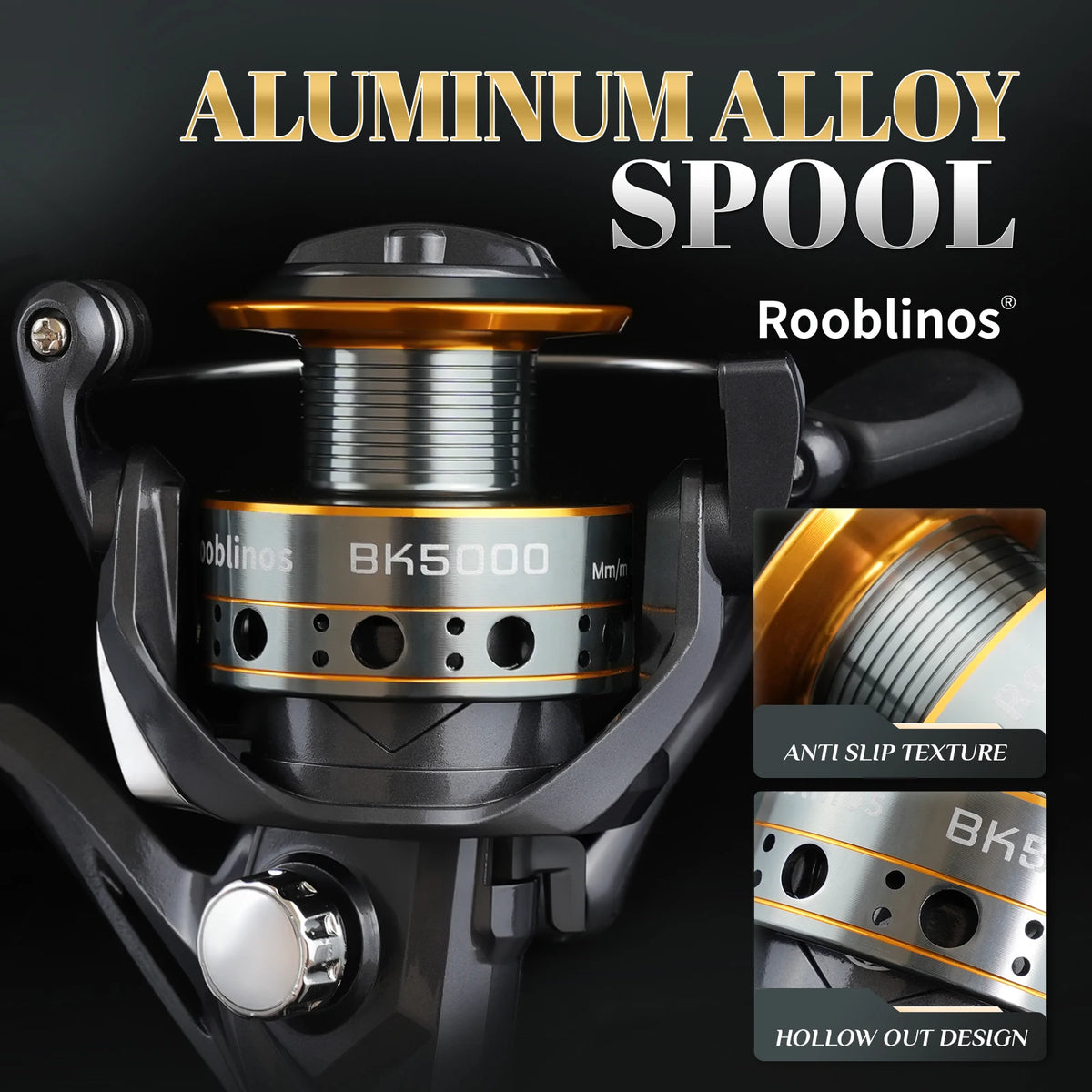 Rooblinos BK Real 4+1BB Ultralight Max Drag Fishing Reel Fishing Wheel Handle Carp Fishing Reel Saltwater Freshwater Fish