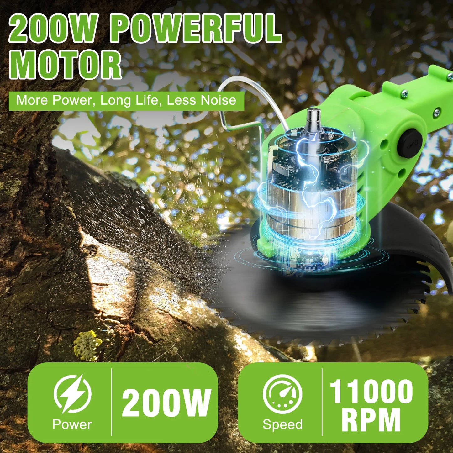 HG0248 21V Cordless Lawn Trimmer Mower With 2 LiIon Batteries