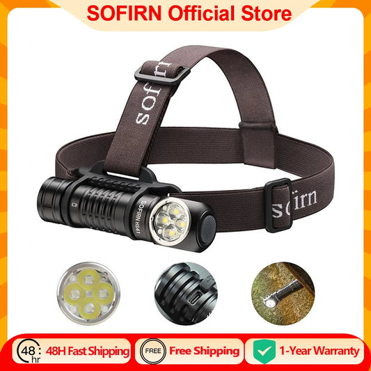 SOFIRN HS41 Headlamp 4000lm 21700 USB C Rechargeable with SST20 LED Torch Indicator with Magnetic Tail Flashlight