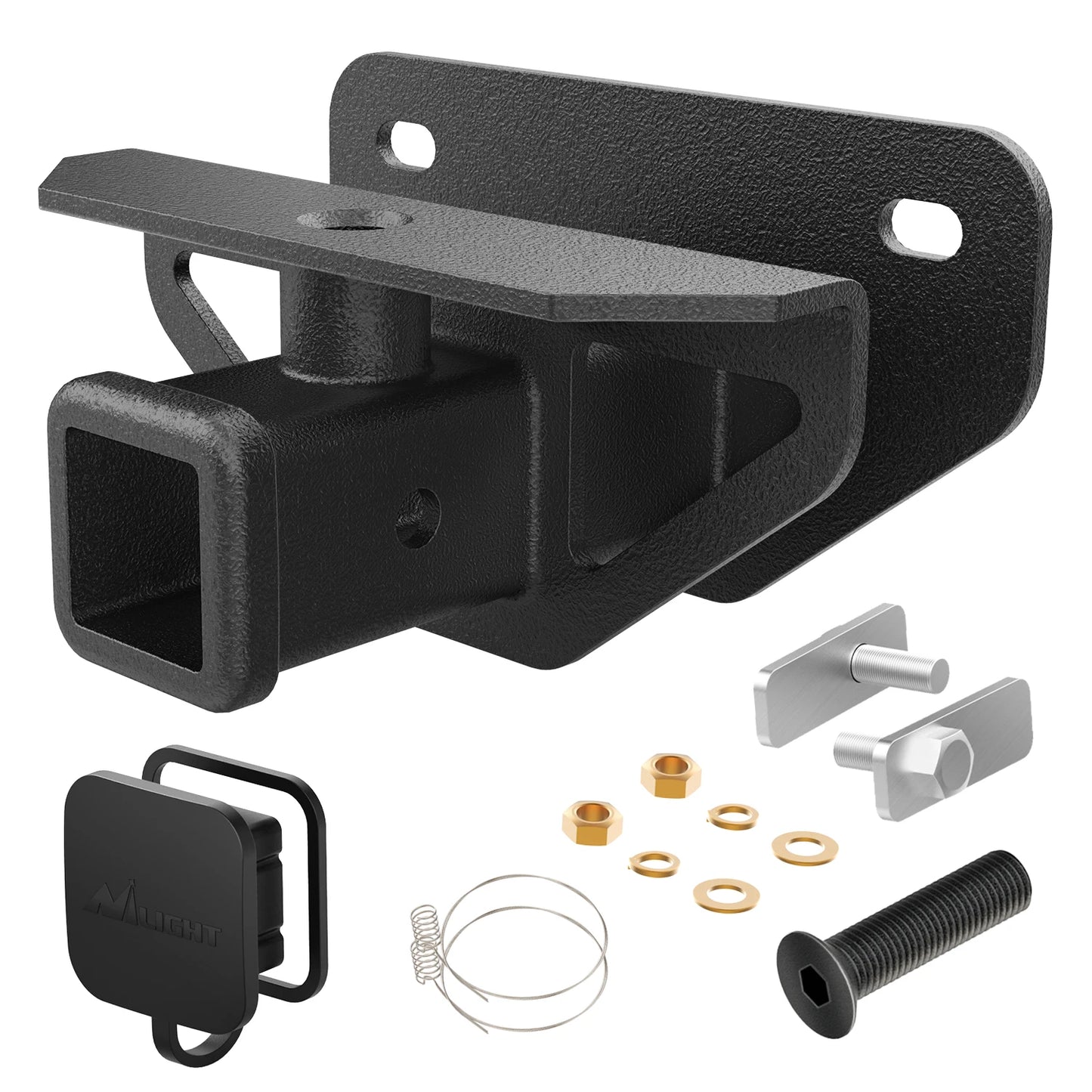 Nilight 2' Inch Rear Bumper Tow Trailer Hitch Receiver Kit, Compatible for 2007-2018 Jeep Wrangler JK 4 Door & 2 Unlimited, W/4-Pin Wiring Harness (Exclude JL Models)